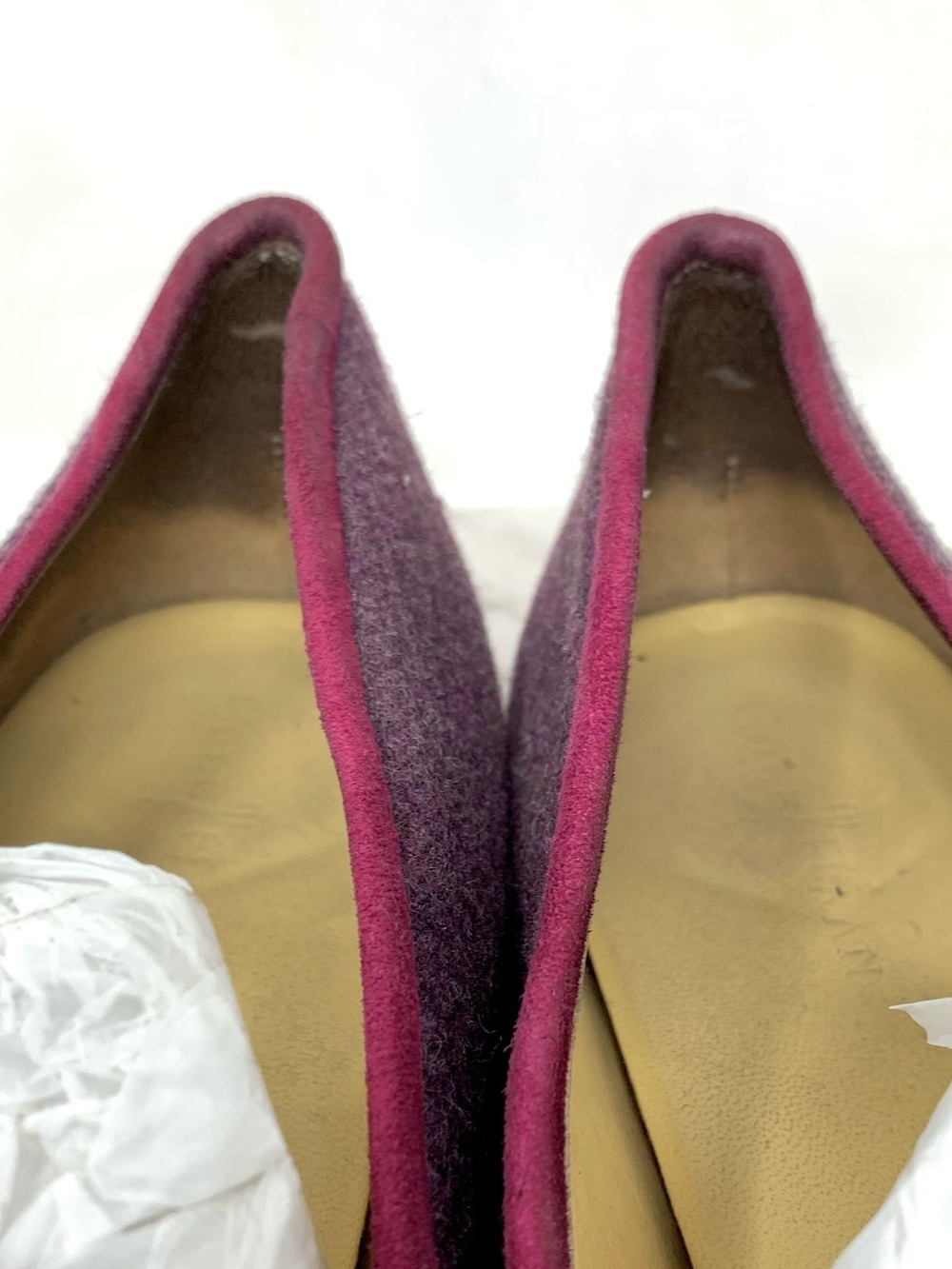 Cole Haan Sabrina Purple Wool Tassel Loafers with Pink Trim 10AA Preppy Quirky - Picture 14 of 16